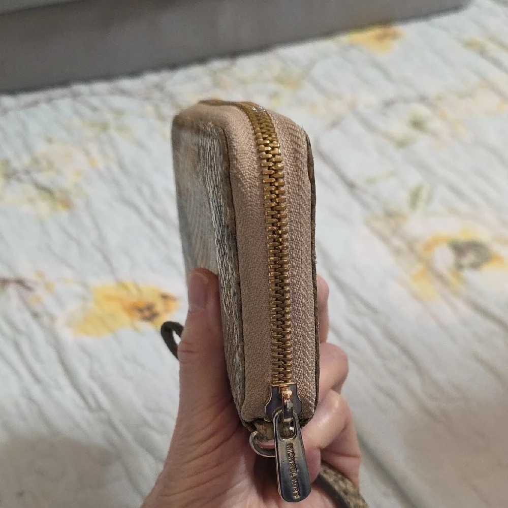 Michael Kors Tan Snake Print Wristlet‎